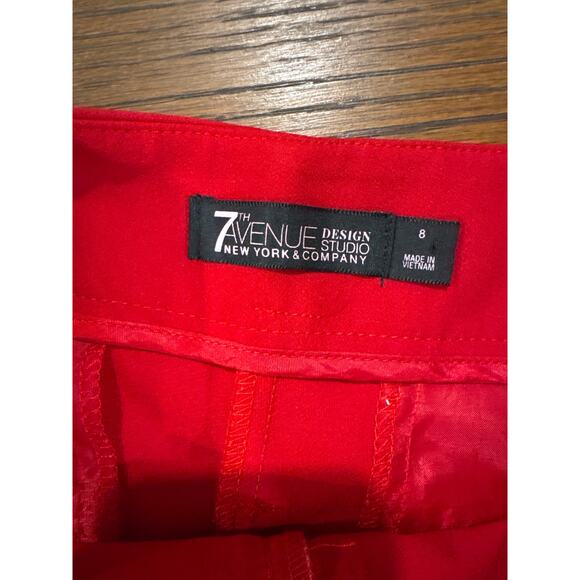 New York & Company 7Th Avenue Design Studio Red Pants Women's Size 8 - Picture 3 of 8